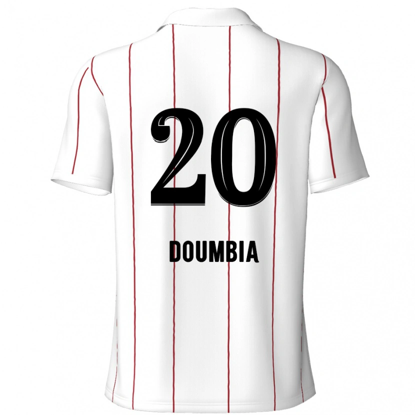 Danxen Femme Maillot Mahamadou Doumbia #20 Blanc Noir Tenues Extérieur 2024/25 T-Shirt