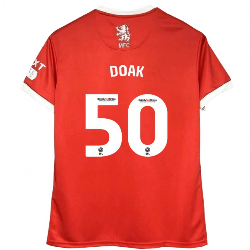 Danxen Enfant Maillot Ben Doak #50 Rouge Blanc Tenues Domicile 2024/25 T-Shirt