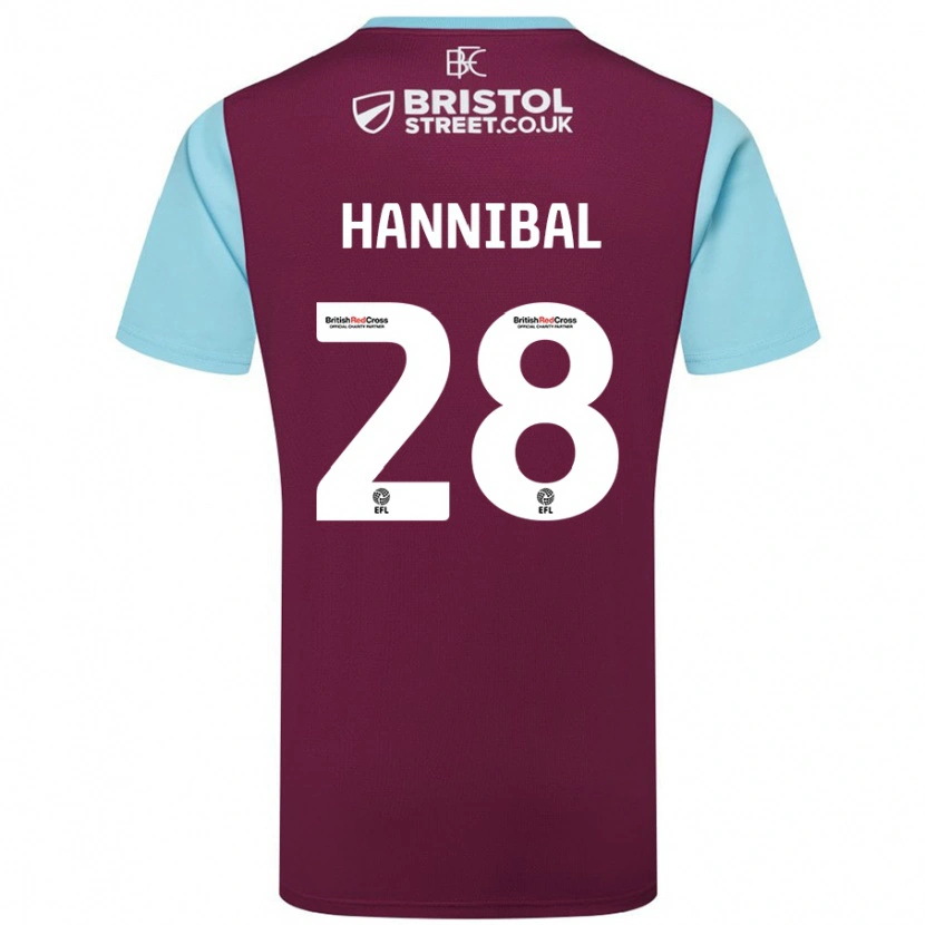 Danxen Enfant Maillot Hannibal #28 Bordeaux Bleu Ciel Tenues Domicile 2024/25 T-Shirt