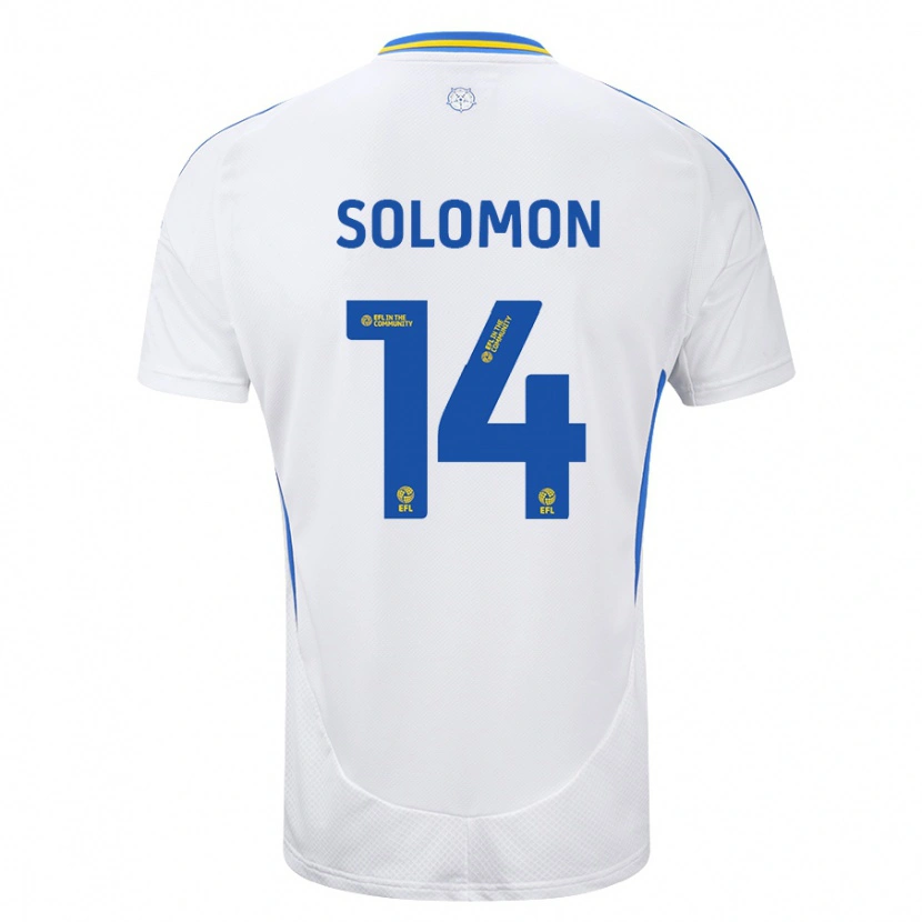 Danxen Enfant Maillot Manor Solomon #14 Blanc Bleu Tenues Domicile 2024/25 T-Shirt