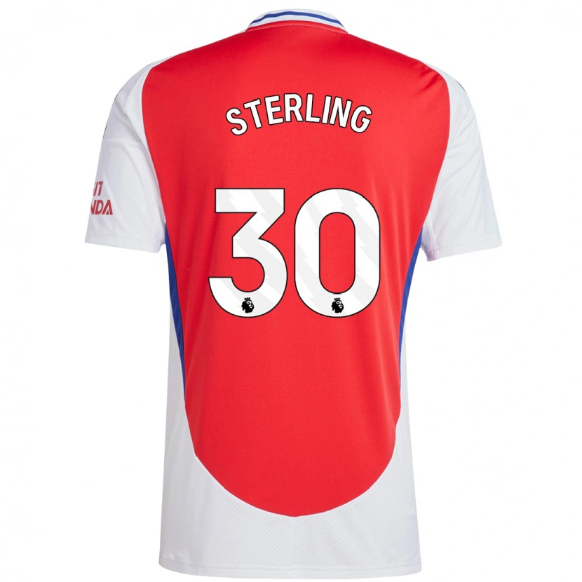 Danxen Enfant Maillot Raheem Sterling #30 Rouge Blanc Tenues Domicile 2024/25 T-Shirt