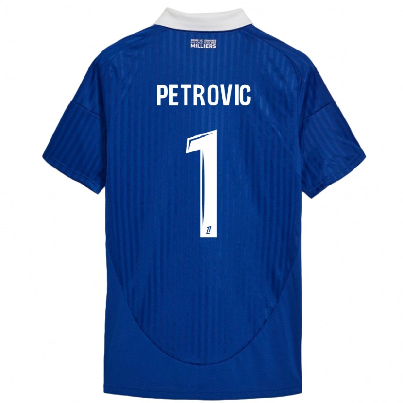 Danxen Enfant Maillot Djordje Petrovic #1 Bleu Blanc Tenues Domicile 2024/25 T-Shirt