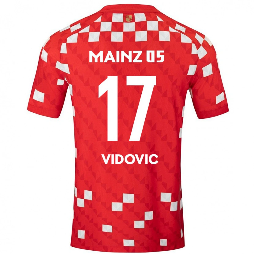 Danxen Enfant Maillot Gabriel Vidovic #17 Blanc Rouge Tenues Domicile 2024/25 T-Shirt