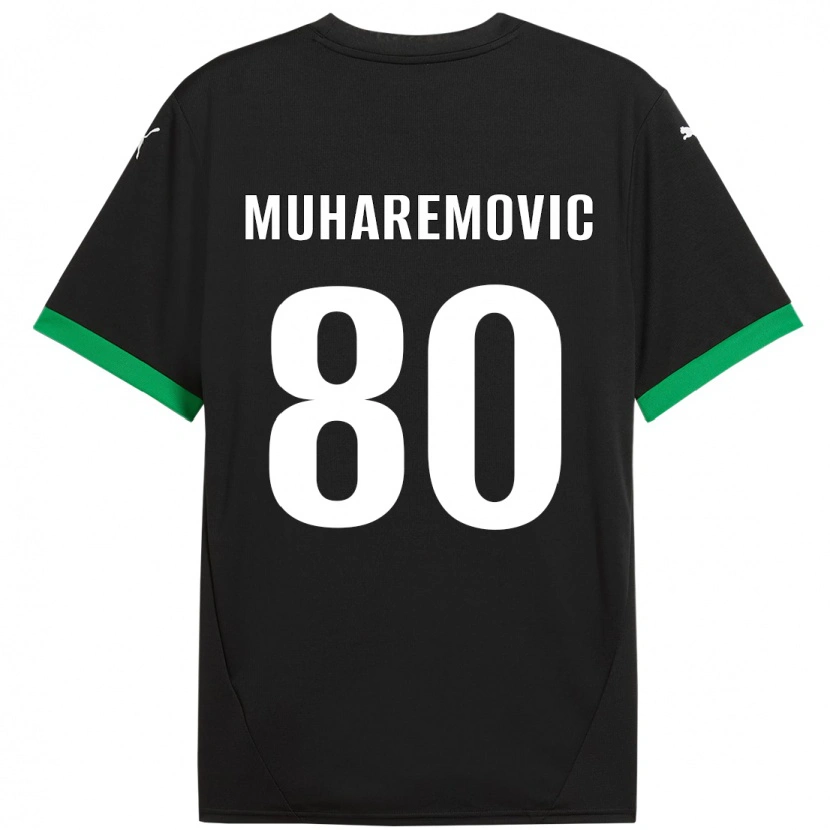 Danxen Enfant Maillot Tarik Muharemovic #80 Noir Vert Foncé Tenues Domicile 2024/25 T-Shirt