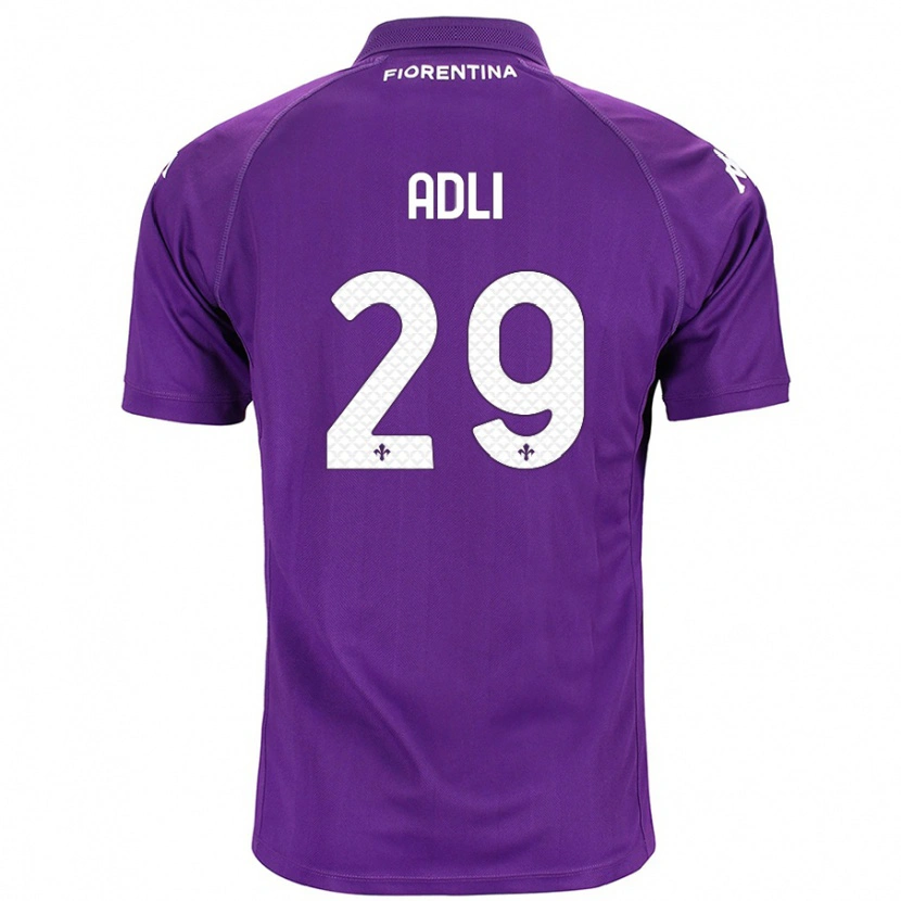 Danxen Enfant Maillot Yacine Adli #29 Violet Tenues Domicile 2024/25 T-Shirt