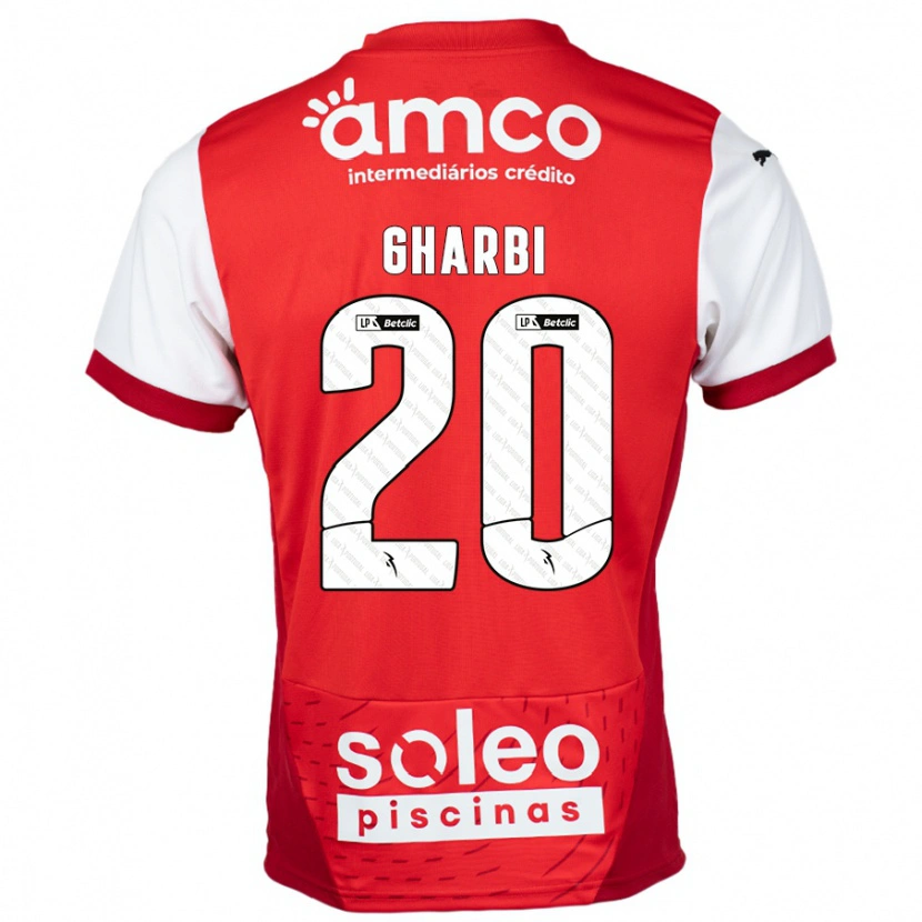 Danxen Enfant Maillot Ismaël Gharbi #20 Rouge Blanc Tenues Domicile 2024/25 T-Shirt