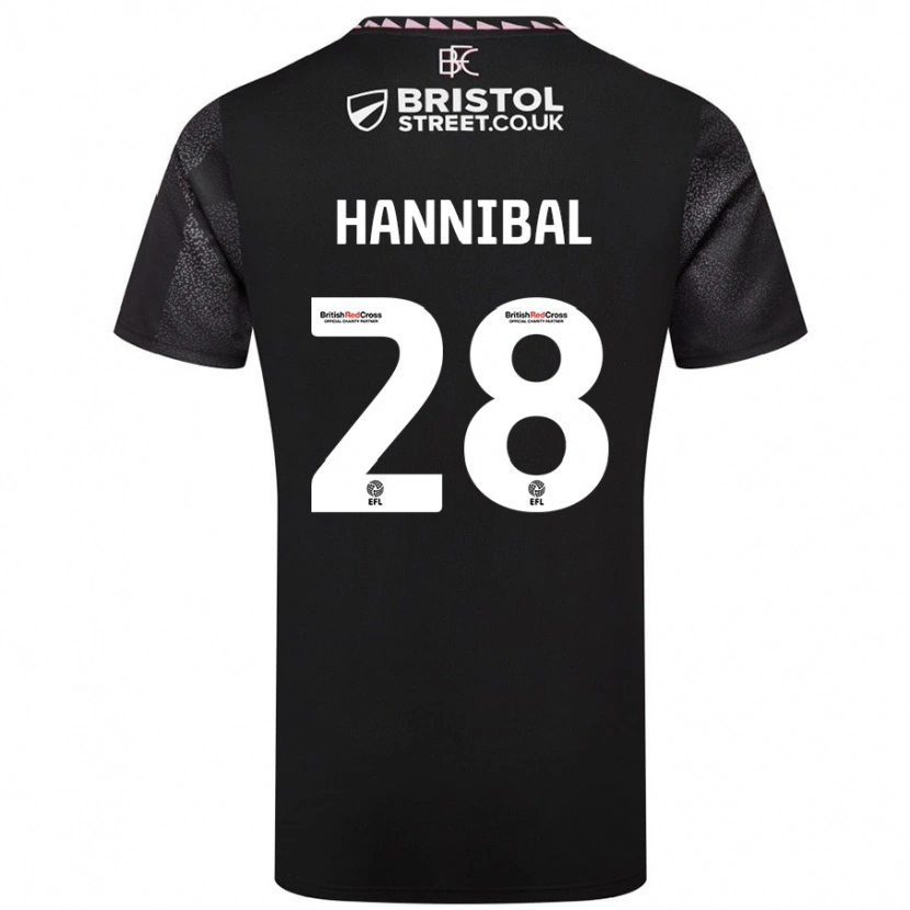 Danxen Enfant Maillot Hannibal #28 Noir Tenues Extérieur 2024/25 T-Shirt