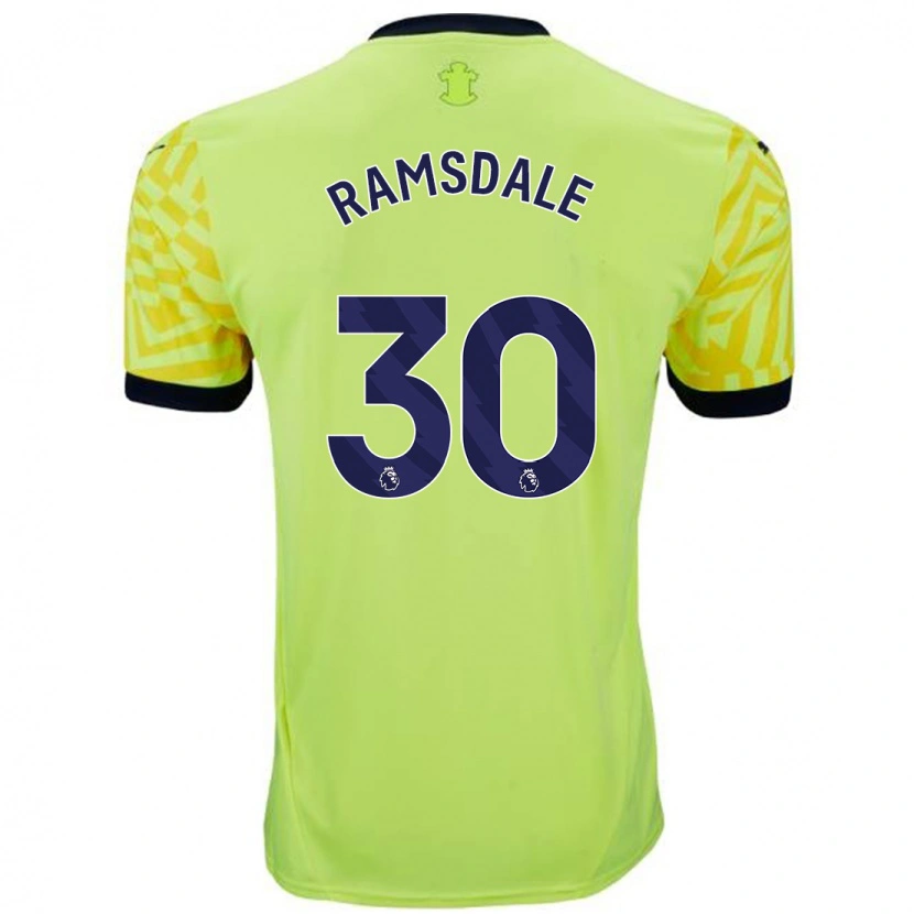 Danxen Enfant Maillot Aaron Ramsdale #30 Jaune Tenues Extérieur 2024/25 T-Shirt