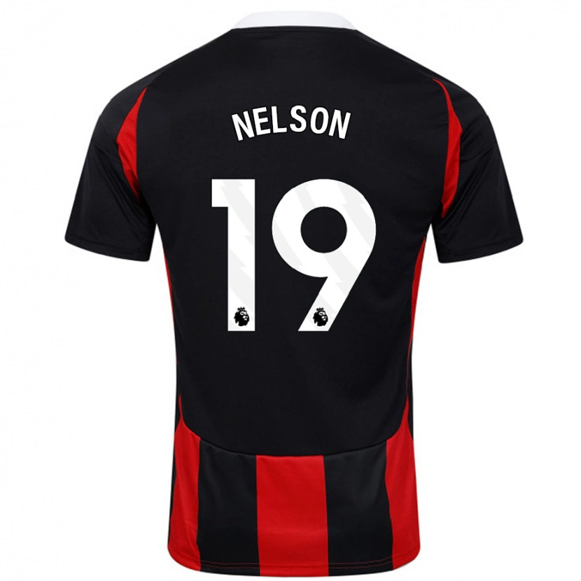 Danxen Enfant Maillot Reiss Nelson #19 Noir Rouge Tenues Extérieur 2024/25 T-Shirt