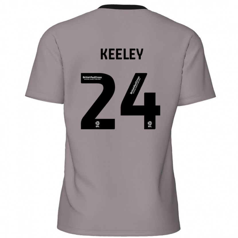 Danxen Enfant Maillot Josh Keeley #24 Gris Tenues Extérieur 2024/25 T-Shirt