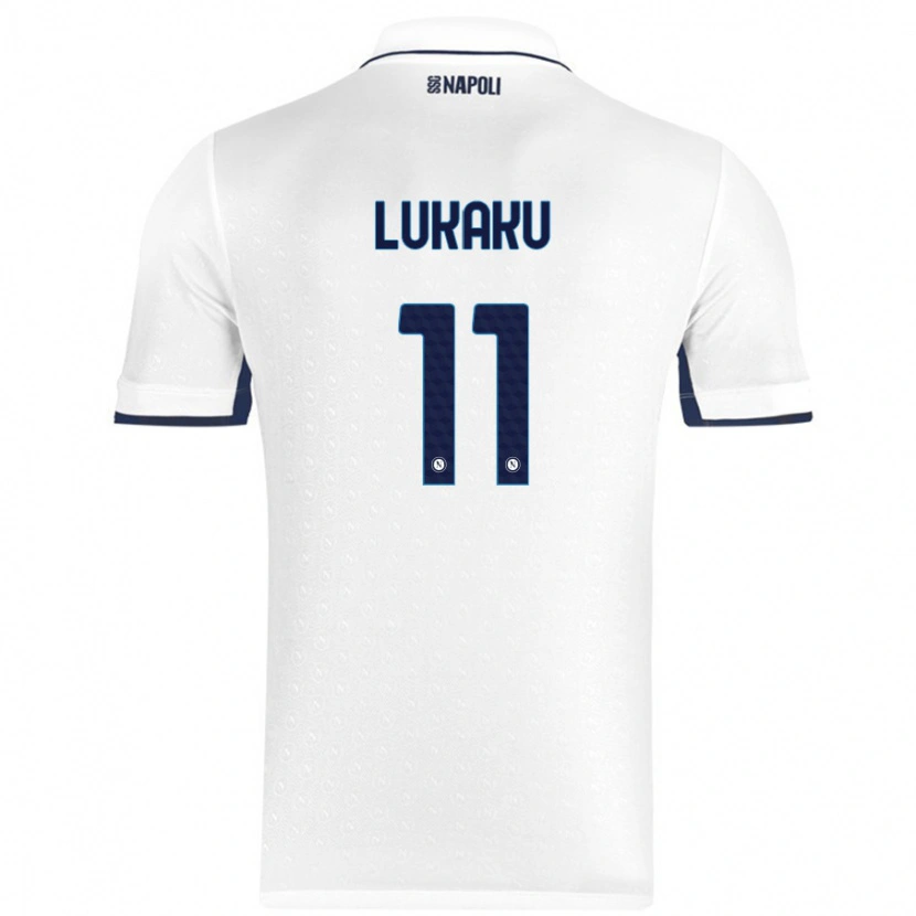 Danxen Enfant Maillot Romelu Lukaku #11 Blanc Bleu Royal Tenues Extérieur 2024/25 T-Shirt