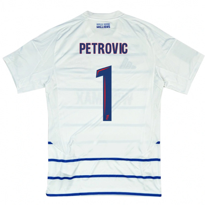 Danxen Enfant Maillot Djordje Petrovic #1 Blanc Bleu Tenues Extérieur 2024/25 T-Shirt