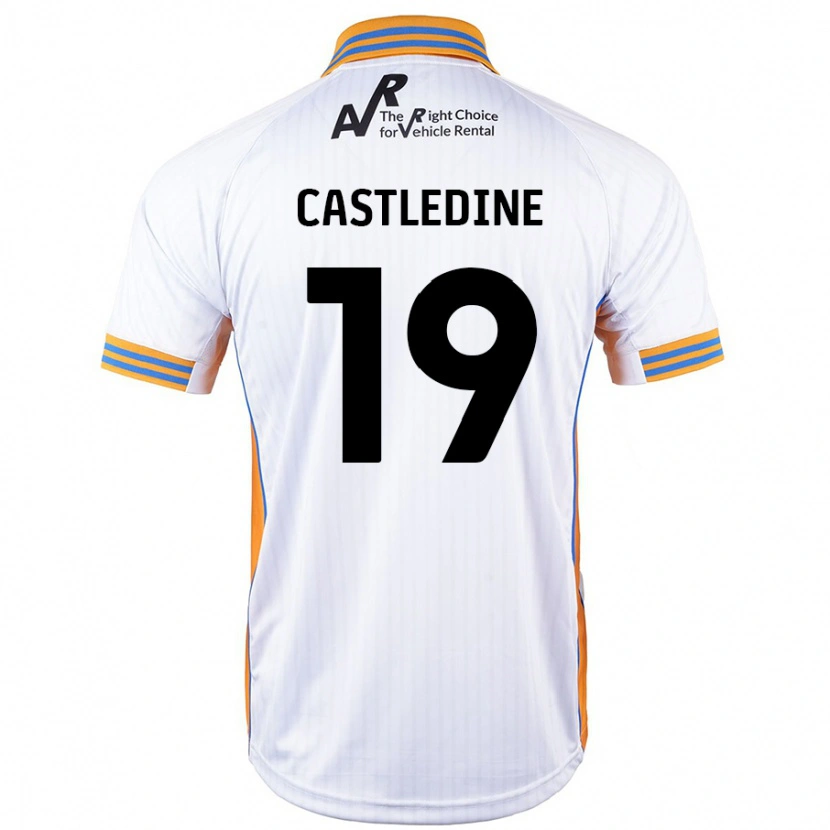 Danxen Enfant Maillot Leo Castledine #19 Blanc Tenues Extérieur 2024/25 T-Shirt