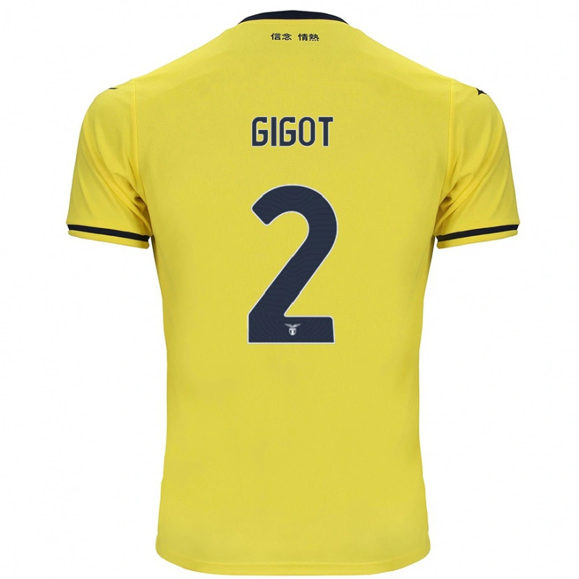 Danxen Enfant Maillot Samuel Gigot #2 Jaune Tenues Extérieur 2024/25 T-Shirt