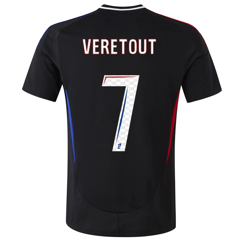 Danxen Enfant Maillot Jordan Veretout #7 Noir Tenues Extérieur 2024/25 T-Shirt