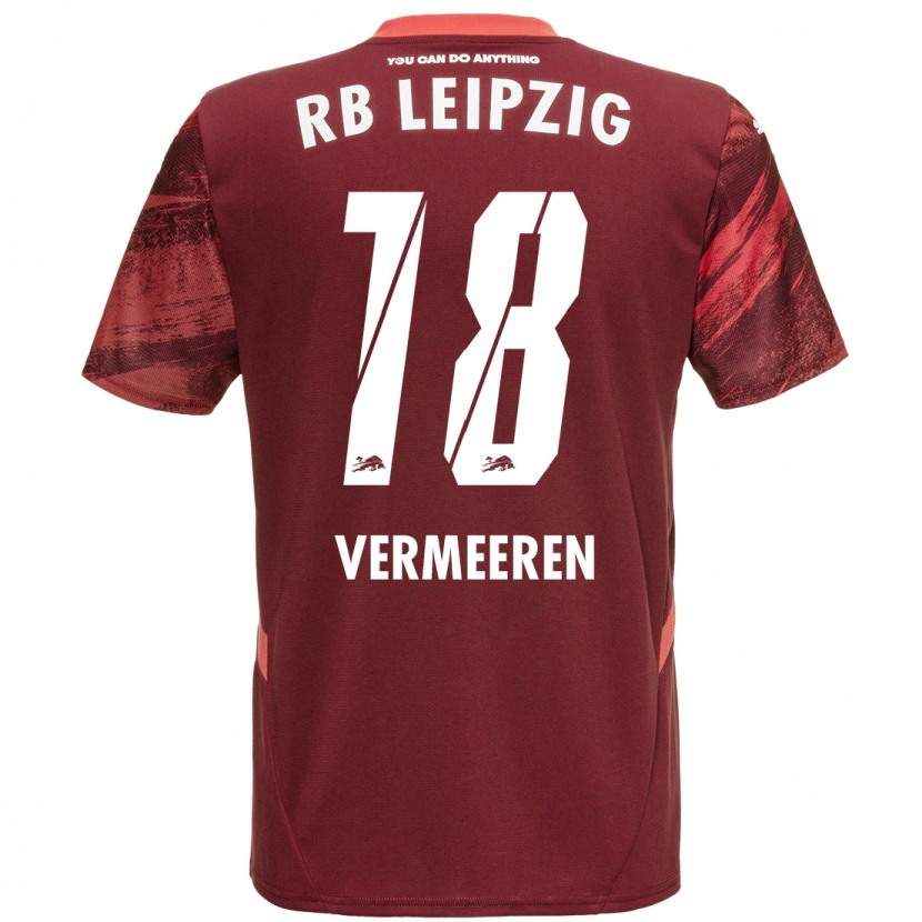 Danxen Enfant Maillot Arthur Vermeeren #18 Bordeaux Tenues Extérieur 2024/25 T-Shirt