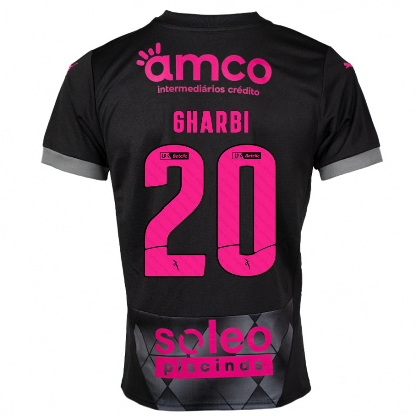 Danxen Enfant Maillot Ismaël Gharbi #20 Noir Rose Tenues Extérieur 2024/25 T-Shirt