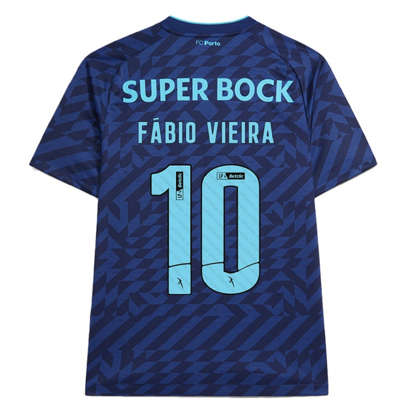 Danxen Enfant Maillot Fábio Vieira #10 Bleu Marine Troisieme 2024/25 T-Shirt