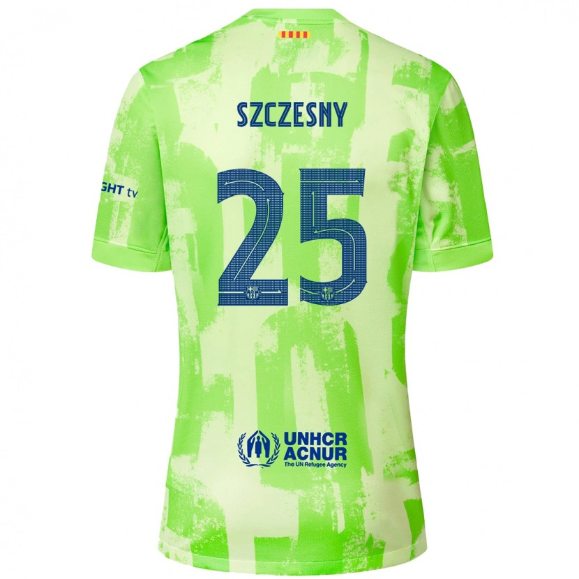 Danxen Enfant Maillot Wojciech Szczesny #25 Citron Vert Troisieme 2024/25 T-Shirt