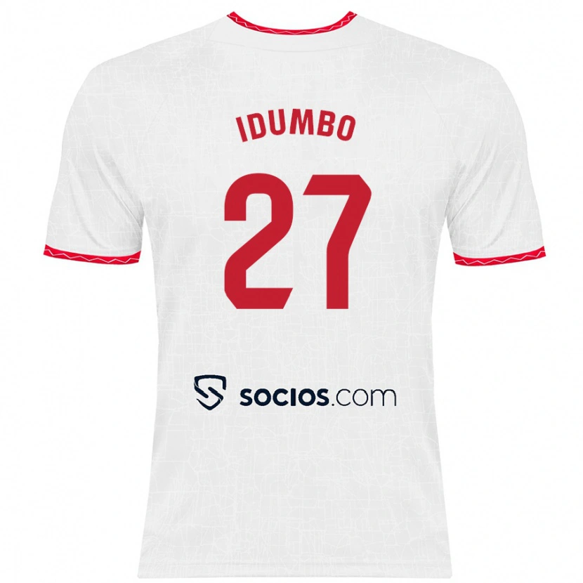 Danxen Enfant Maillot Stanis Idumbo Muzambo #27 Blanc Rouge Tenues Domicile 2024/25 T-Shirt