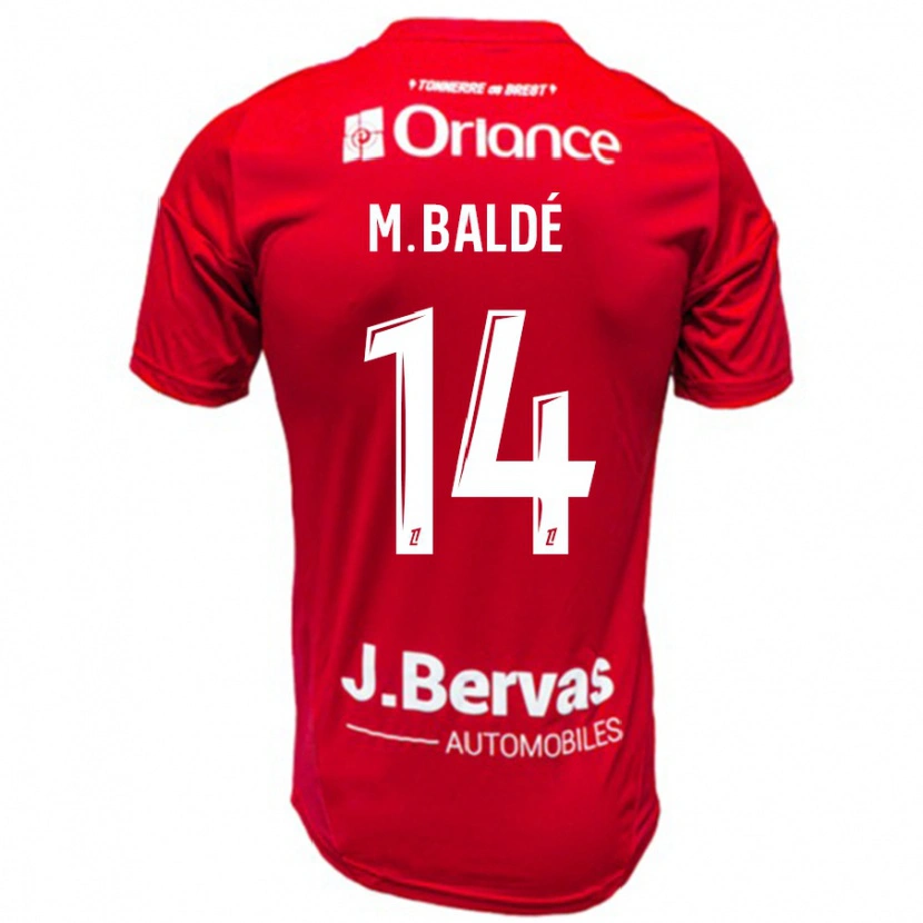 Danxen Enfant Maillot Mama Baldé #14 Rouge Blanc Tenues Domicile 2024/25 T-Shirt