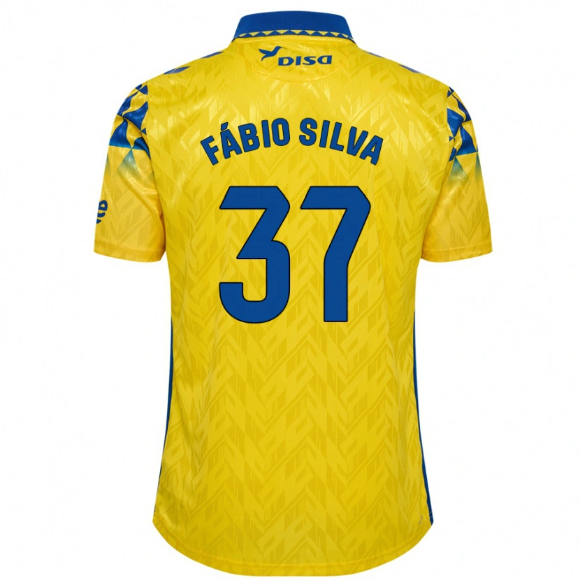 Danxen Enfant Maillot Fábio Silva #37 Jaune Bleu Tenues Domicile 2024/25 T-Shirt