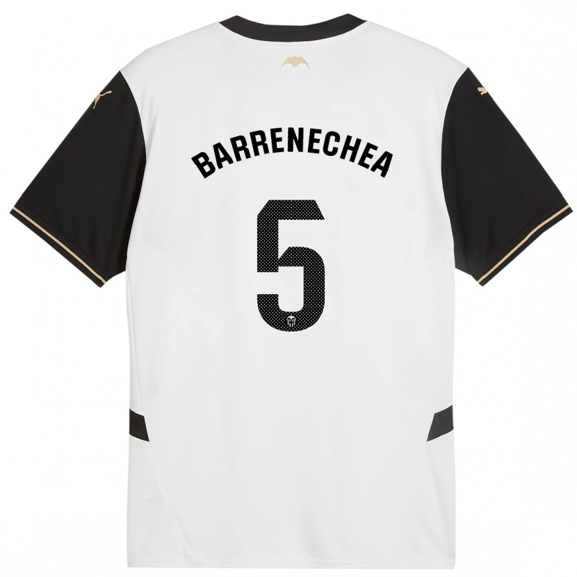 Danxen Enfant Maillot Enzo Barrenechea #5 Blanc Noir Tenues Domicile 2024/25 T-Shirt