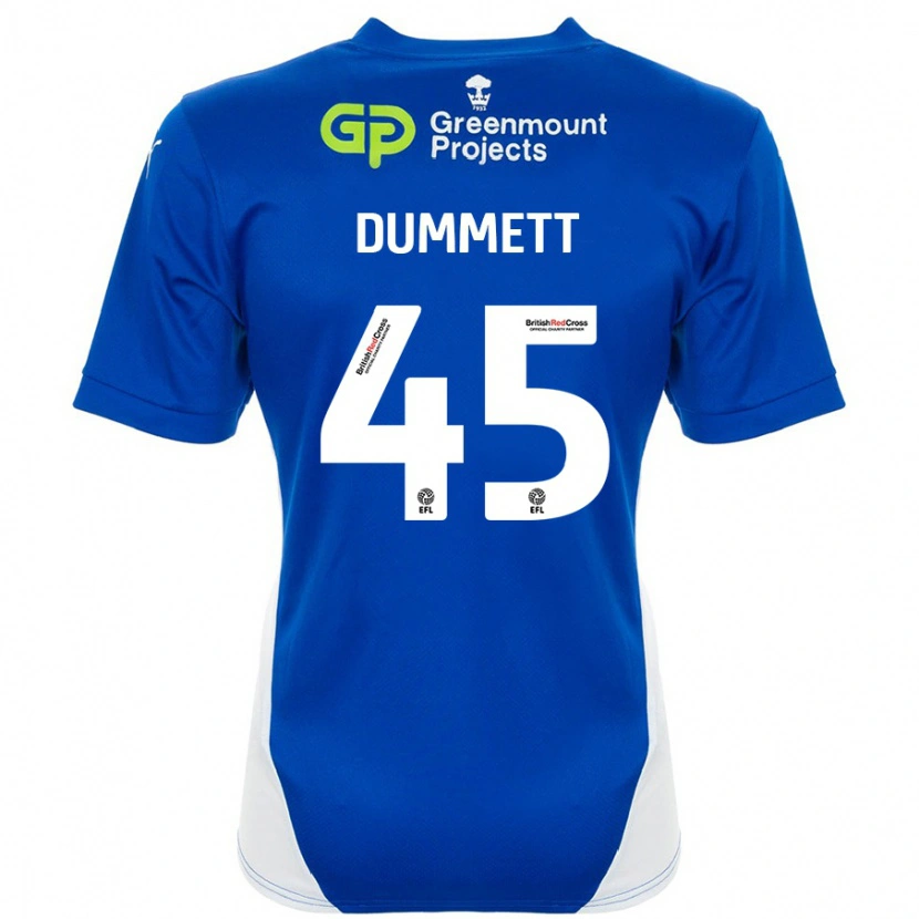 Danxen Enfant Maillot Paul Dummett #45 Bleu Blanc Tenues Domicile 2024/25 T-Shirt