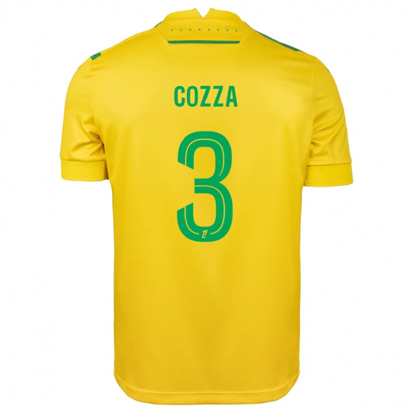 Danxen Enfant Maillot Nicolas Cozza #3 Jaune Vert Tenues Domicile 2024/25 T-Shirt