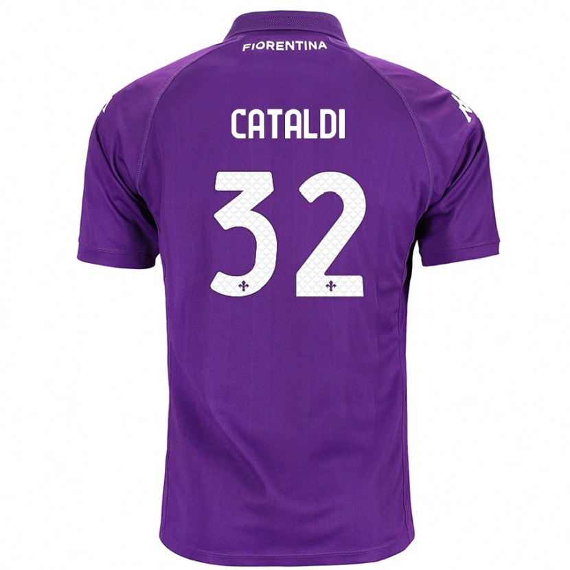 Danxen Enfant Maillot Danilo Cataldi #32 Violet Tenues Domicile 2024/25 T-Shirt