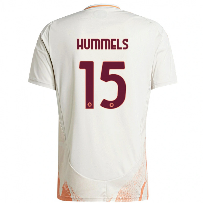 Danxen Enfant Maillot Mats Hummels #15 Crème Blanc Orange Tenues Extérieur 2024/25 T-Shirt