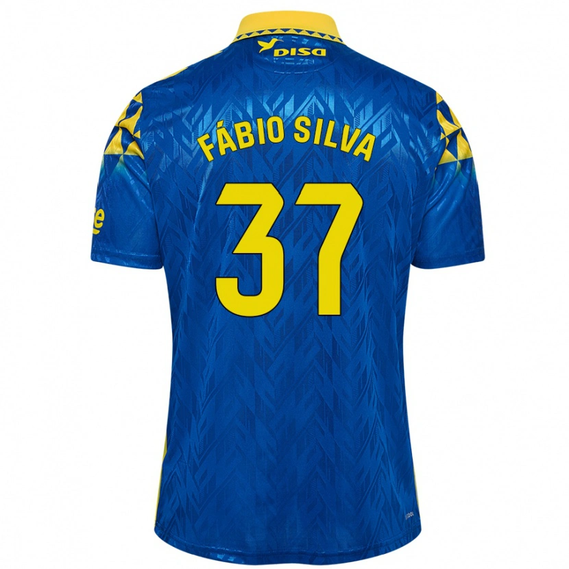 Danxen Enfant Maillot Fábio Silva #37 Bleu Jaune Tenues Extérieur 2024/25 T-Shirt