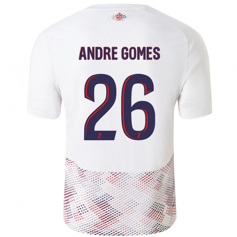 Danxen Enfant Maillot André Gomes #26 Blanc Bleu Royal Tenues Extérieur 2024/25 T-Shirt