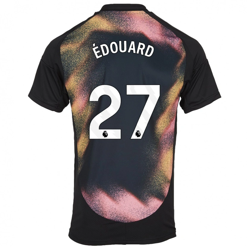 Danxen Enfant Maillot Odsonne Edouard #27 Noir Blanc Tenues Extérieur 2024/25 T-Shirt