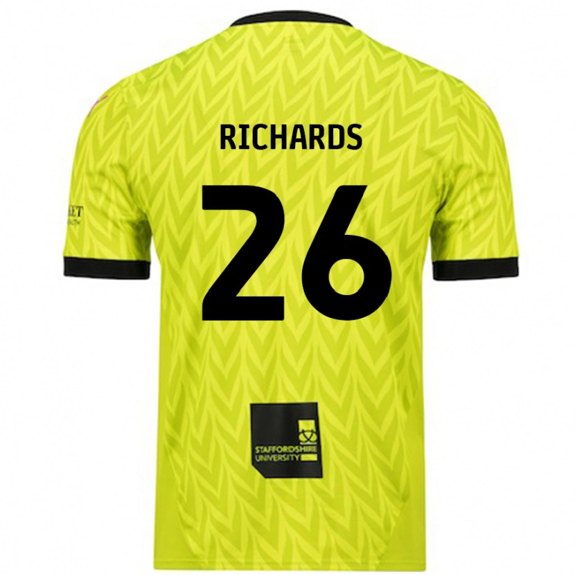 Danxen Enfant Maillot Rico Richards #26 Vert Fluo Tenues Extérieur 2024/25 T-Shirt