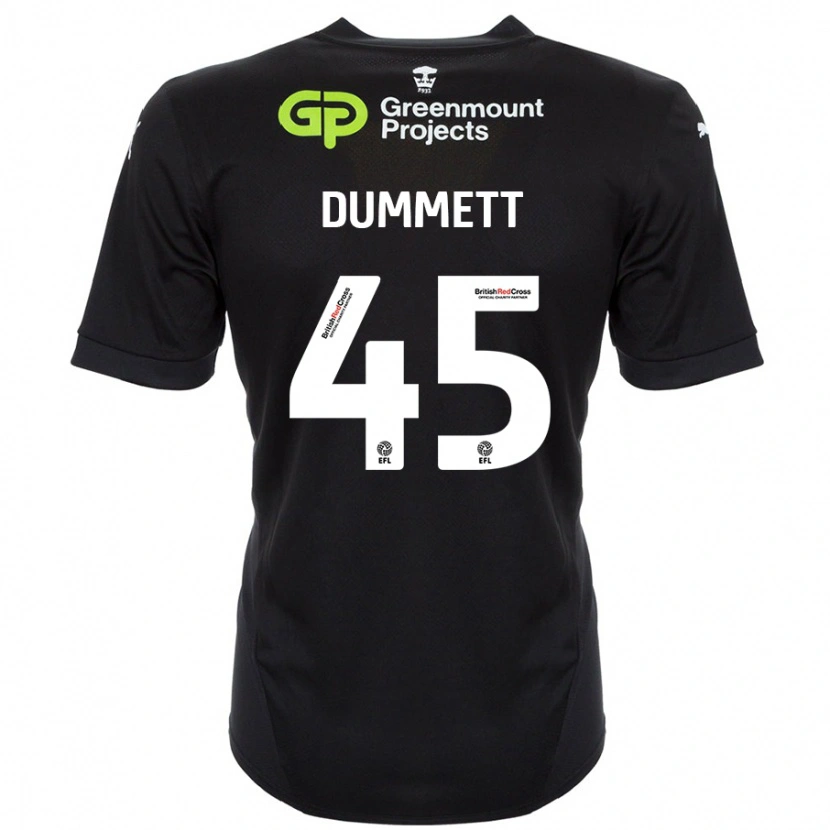 Danxen Enfant Maillot Paul Dummett #45 Noir Tenues Extérieur 2024/25 T-Shirt