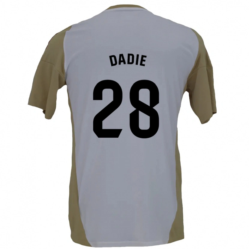 Danxen Enfant Maillot Alberto Dadie #28 Marron Blanc Tenues Extérieur 2024/25 T-Shirt