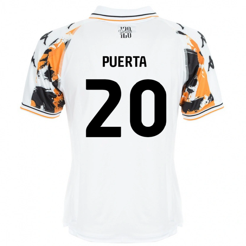 Danxen Enfant Maillot Gustavo Puerta #20 Blanc Tenues Extérieur 2024/25 T-Shirt