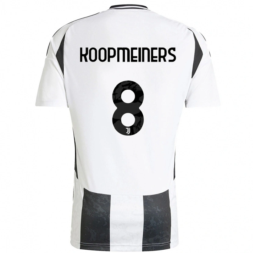 Danxen Enfant Maillot Teun Koopmeiners #8 Blanc Noir Tenues Domicile 2024/25 T-Shirt