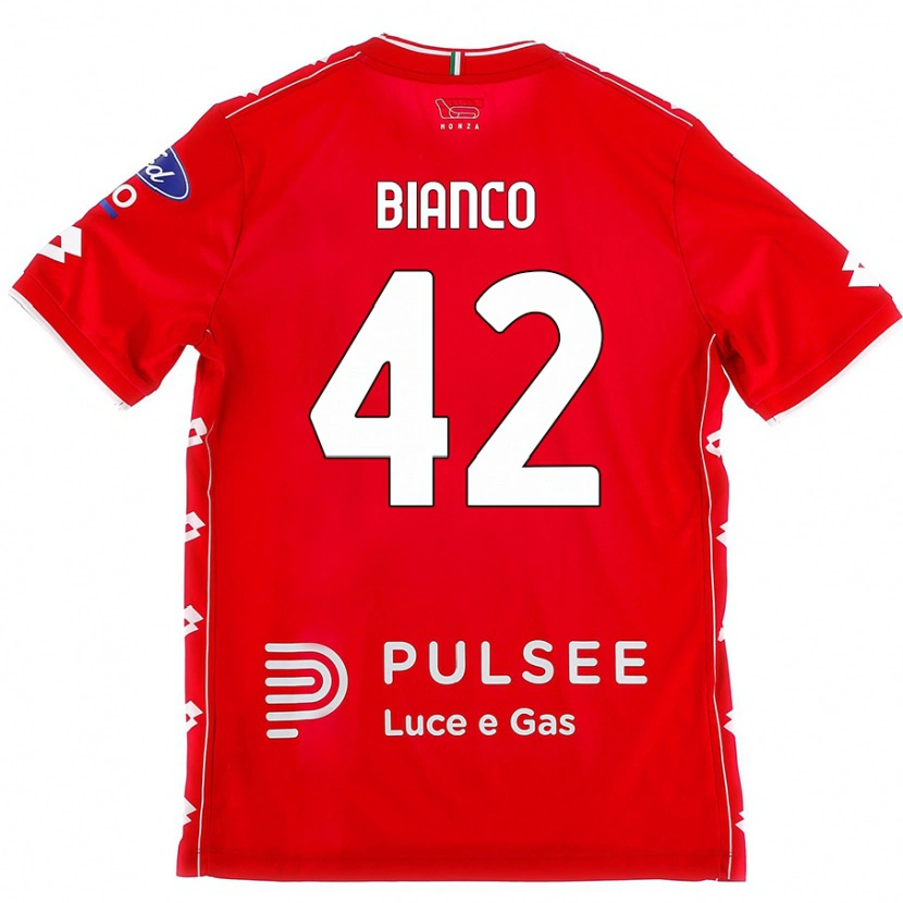 Danxen Enfant Maillot Alessandro Bianco #42 Rouge Blanc Tenues Domicile 2024/25 T-Shirt