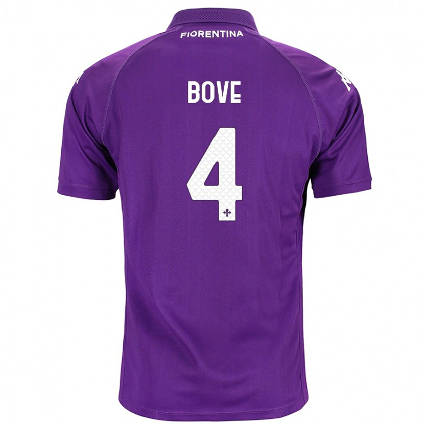 Danxen Enfant Maillot Edoardo Bove #4 Violet Tenues Domicile 2024/25 T-Shirt