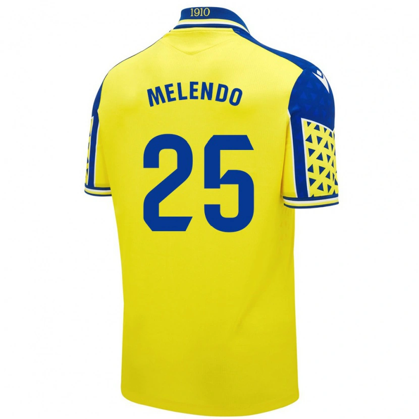 Danxen Enfant Maillot Óscar Melendo #25 Jaune Bleu Tenues Domicile 2024/25 T-Shirt