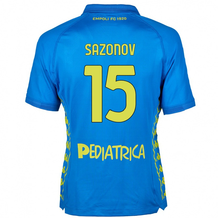 Danxen Enfant Maillot Saba Sazonov #15 Bleu Tenues Domicile 2024/25 T-Shirt