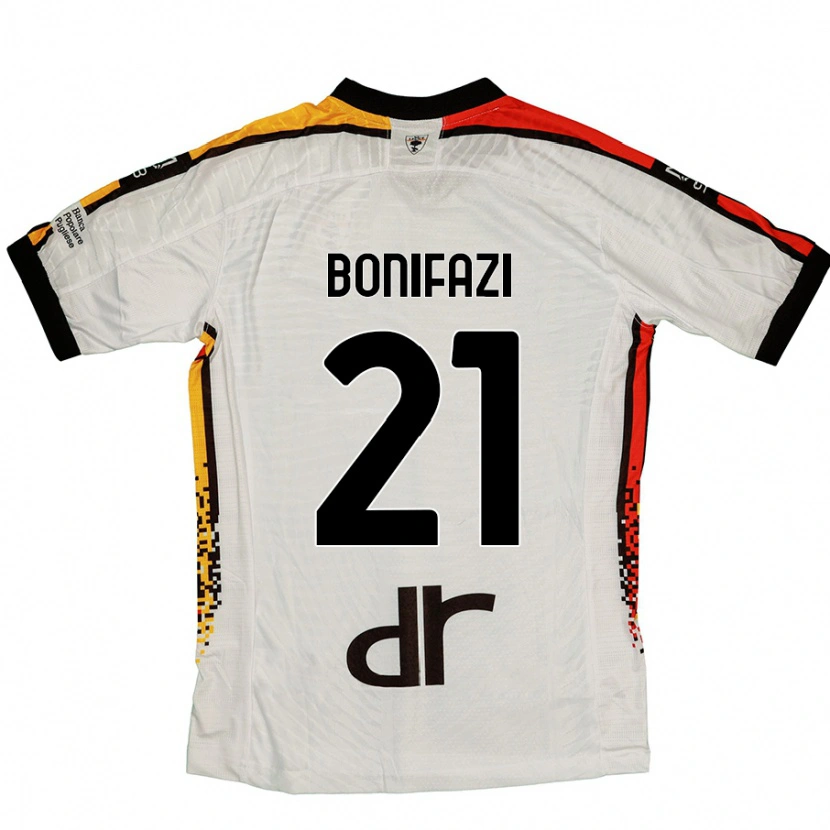 Danxen Enfant Maillot Kevin Bonifazi #21 Blanc Noir Tenues Extérieur 2024/25 T-Shirt