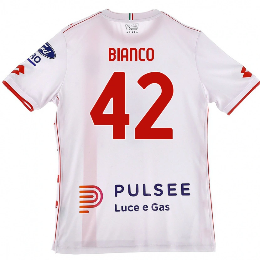 Danxen Enfant Maillot Alessandro Bianco #42 Blanc Rouge Tenues Extérieur 2024/25 T-Shirt