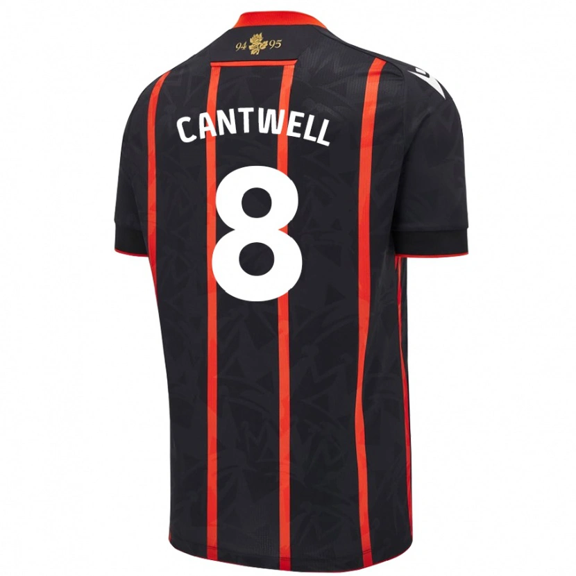 Danxen Enfant Maillot Todd Cantwell #8 Noir Rouge Tenues Extérieur 2024/25 T-Shirt