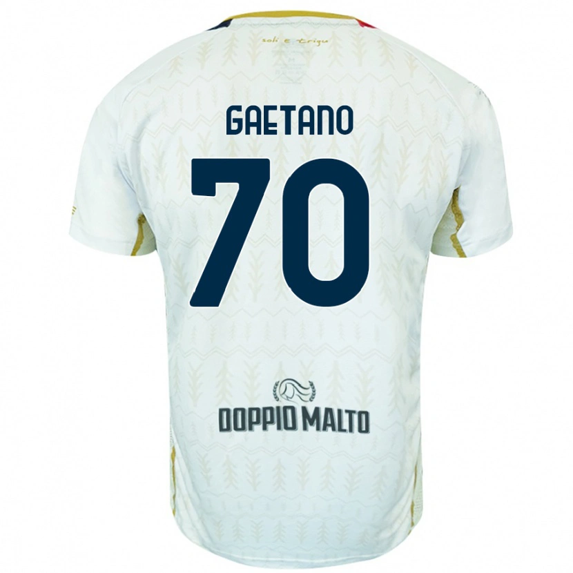 Danxen Enfant Maillot Gianluca Gaetano #70 Blanc Tenues Extérieur 2024/25 T-Shirt