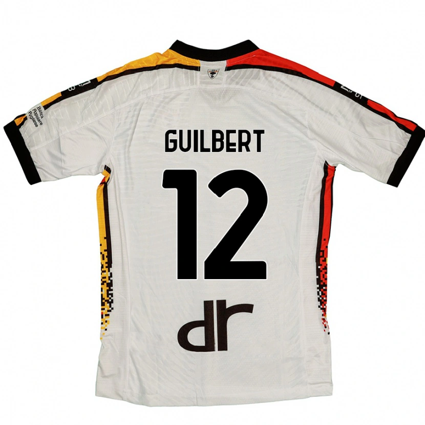 Danxen Enfant Maillot Frédéric Guilbert #12 Blanc Noir Tenues Extérieur 2024/25 T-Shirt