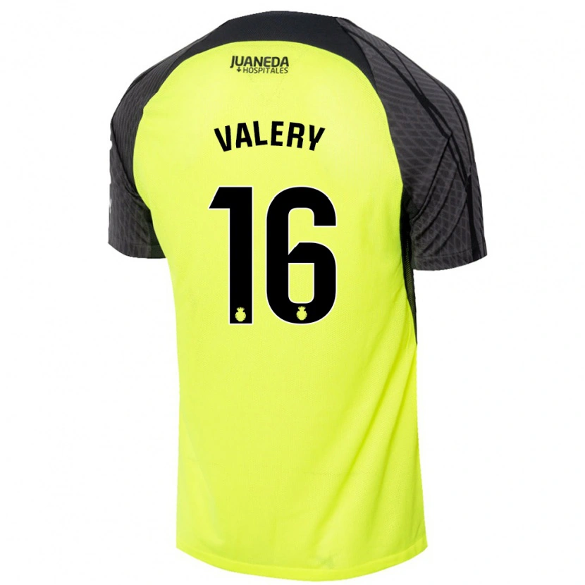 Danxen Enfant Maillot Valery Fernández #16 Vert Fluo Noir Tenues Extérieur 2024/25 T-Shirt