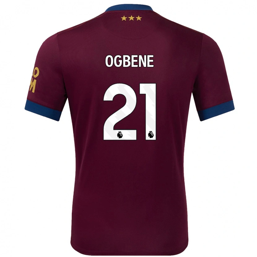 Danxen Enfant Maillot Chiedozie Ogbene #21 Marron Tenues Extérieur 2024/25 T-Shirt